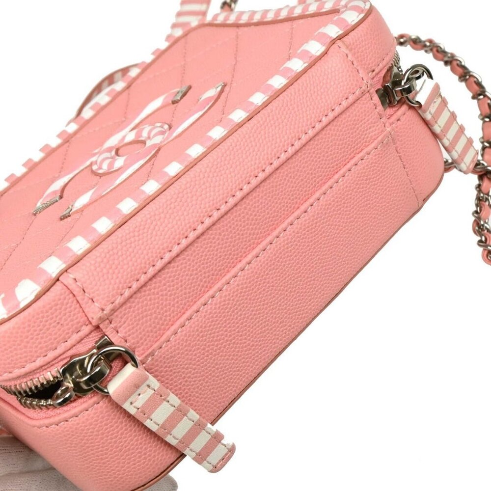 Chanel Pink Calfskin Filigree 2way Vanity Handbag 184728 - Picture 5 of 9